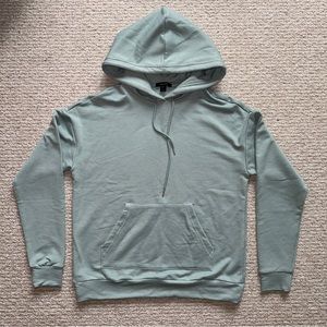 Mint sweater with hood and drawstring and kangaroo pocket